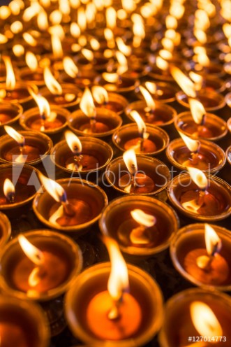 Picture of Candles in Swayambhunath temple in Kathmandu Nepal